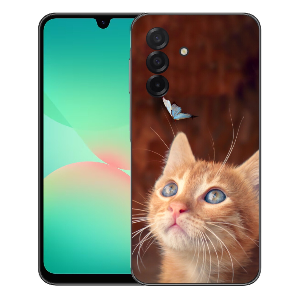 Gélový kryt mmCase na Samsung Galaxy A27 5G - motýľ a mačiatko