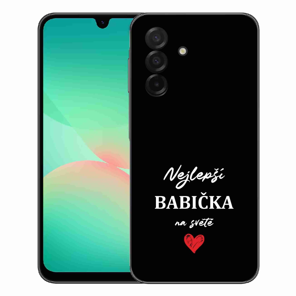 Gélový kryt mmCase na Samsung Galaxy A27 5G - najlepšia babička 1 čierne pozadie