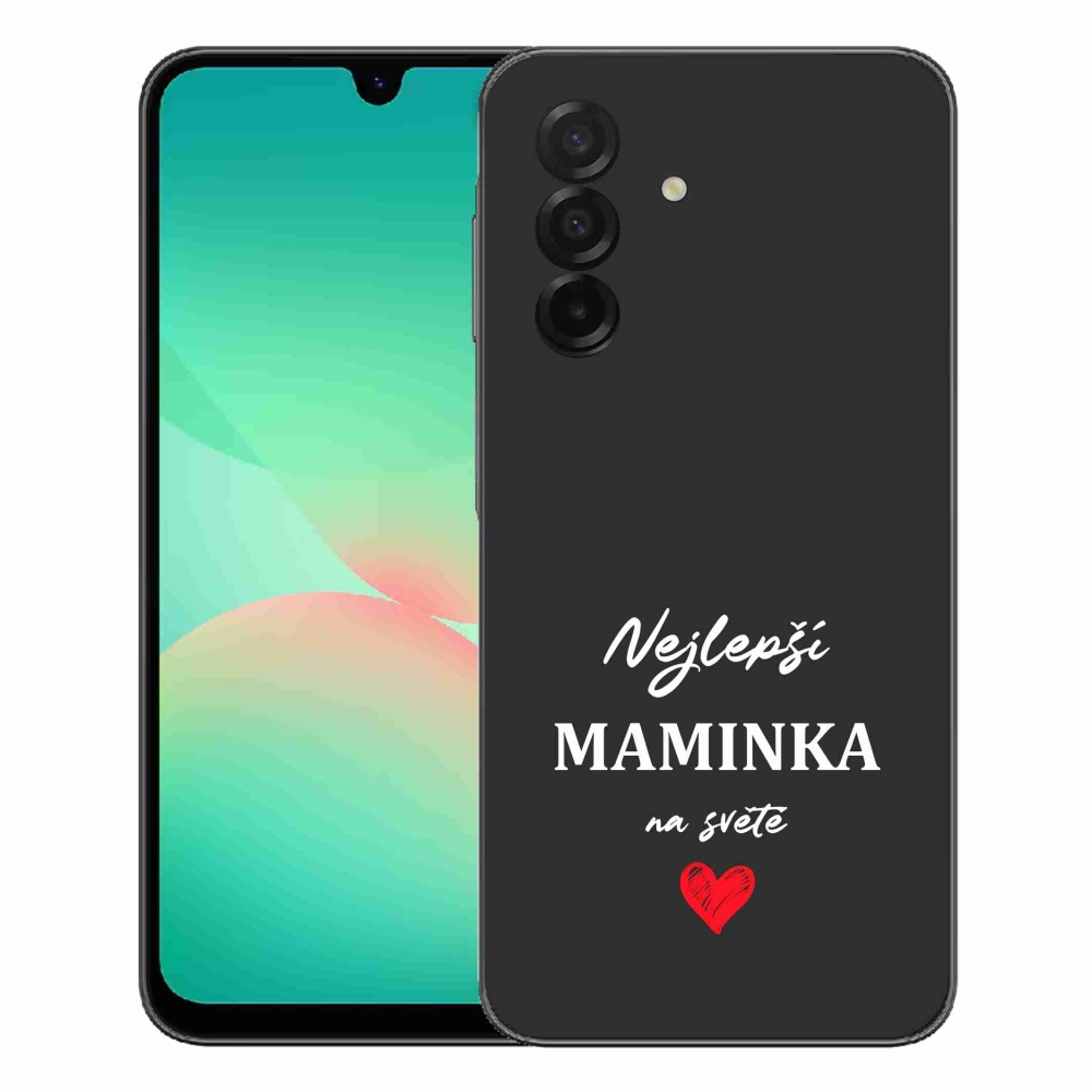 Gélový kryt mmCase na Samsung Galaxy A27 5G - najlepšia mamička 1 čierne pozadie