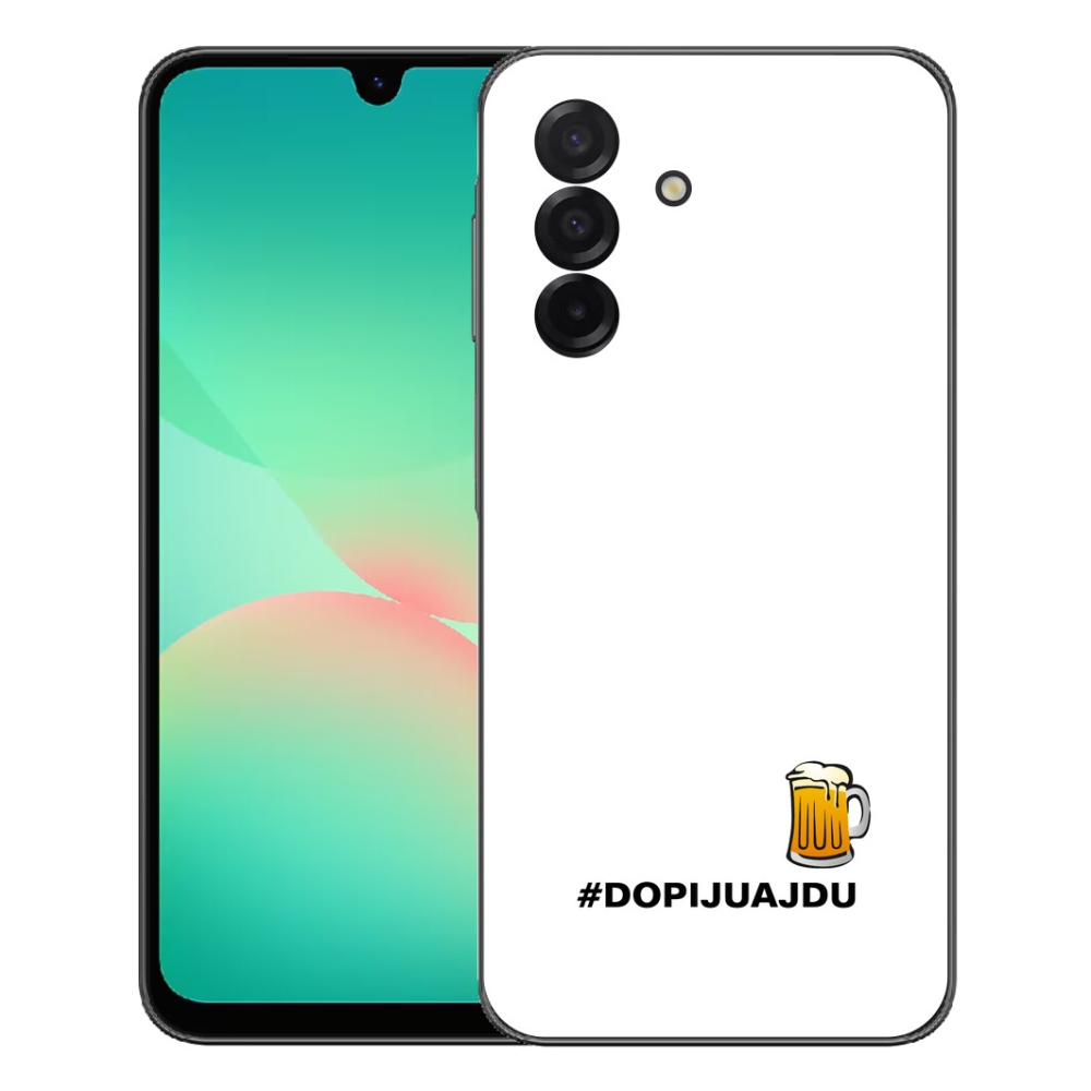 Gélový kryt mmCase na Samsung Galaxy A27 5G - pivný motív 1 biele pozadie