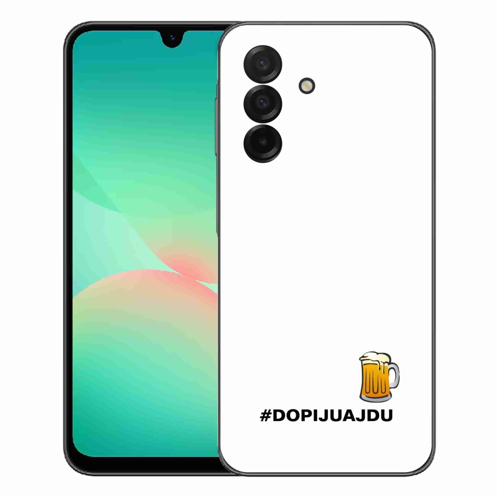 Gélový kryt mmCase na Samsung Galaxy A27 5G - pivný motív 1 biele pozadie
