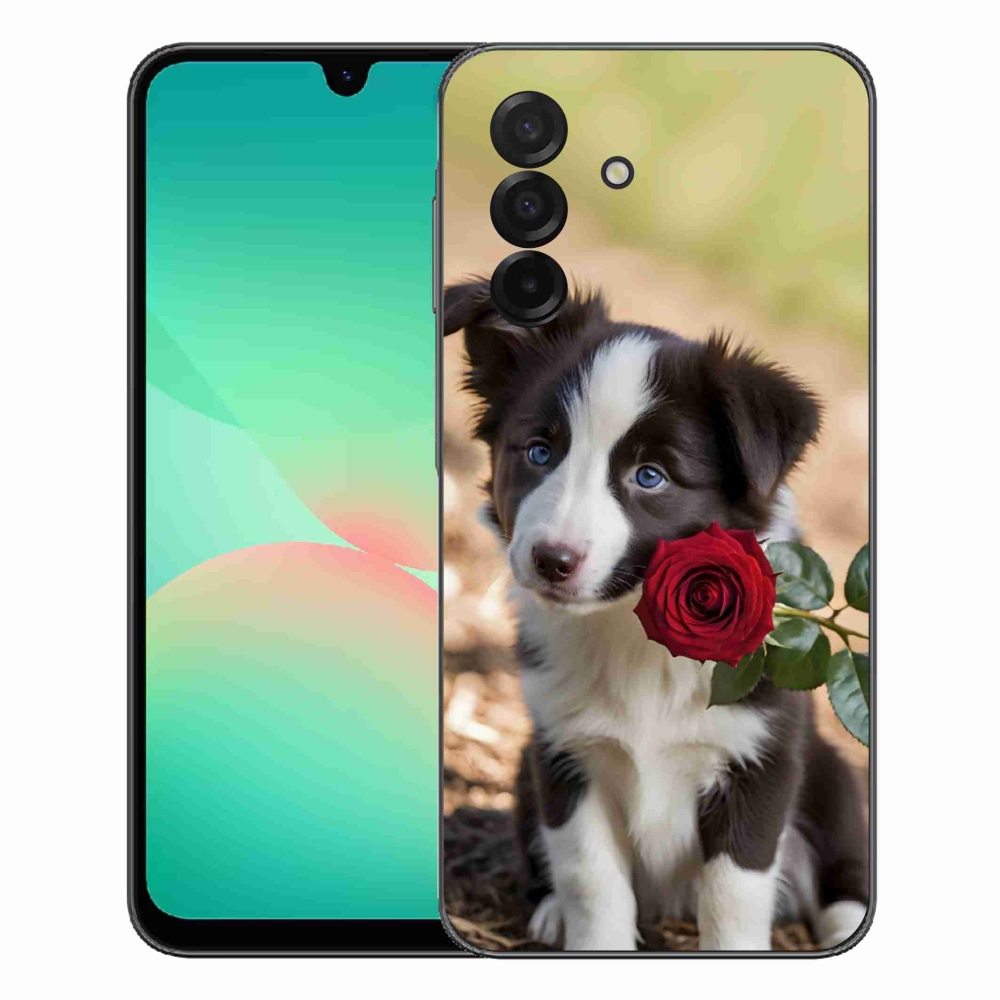 Gélový kryt mmCase na Samsung Galaxy A27 5G - roztomilá border kólia s ružou