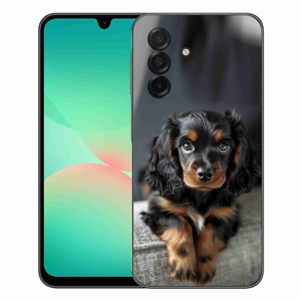 Gélový kryt mmCase na Samsung Galaxy A27 5G - roztomilý dlhosrstý jazvečík