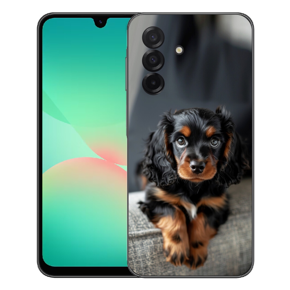 Gélový kryt mmCase na Samsung Galaxy A27 5G - roztomilý dlhosrstý jazvečík