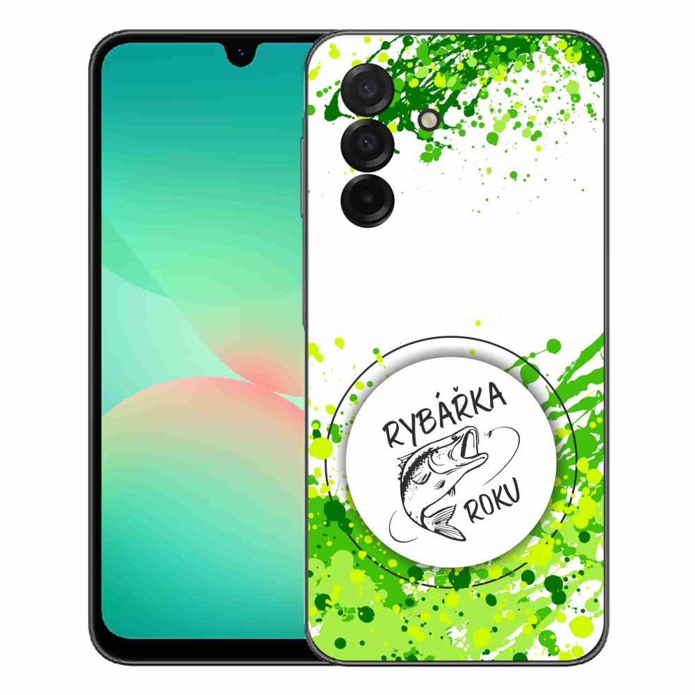 Gélový kryt mmCase na Samsung Galaxy A27 5G - rybárka roku biele pozadie