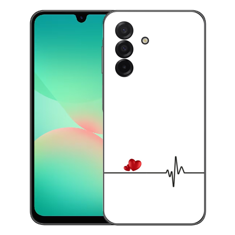 Gélový kryt mmCase na Samsung Galaxy A27 5G - srdce a tep biele pozadie