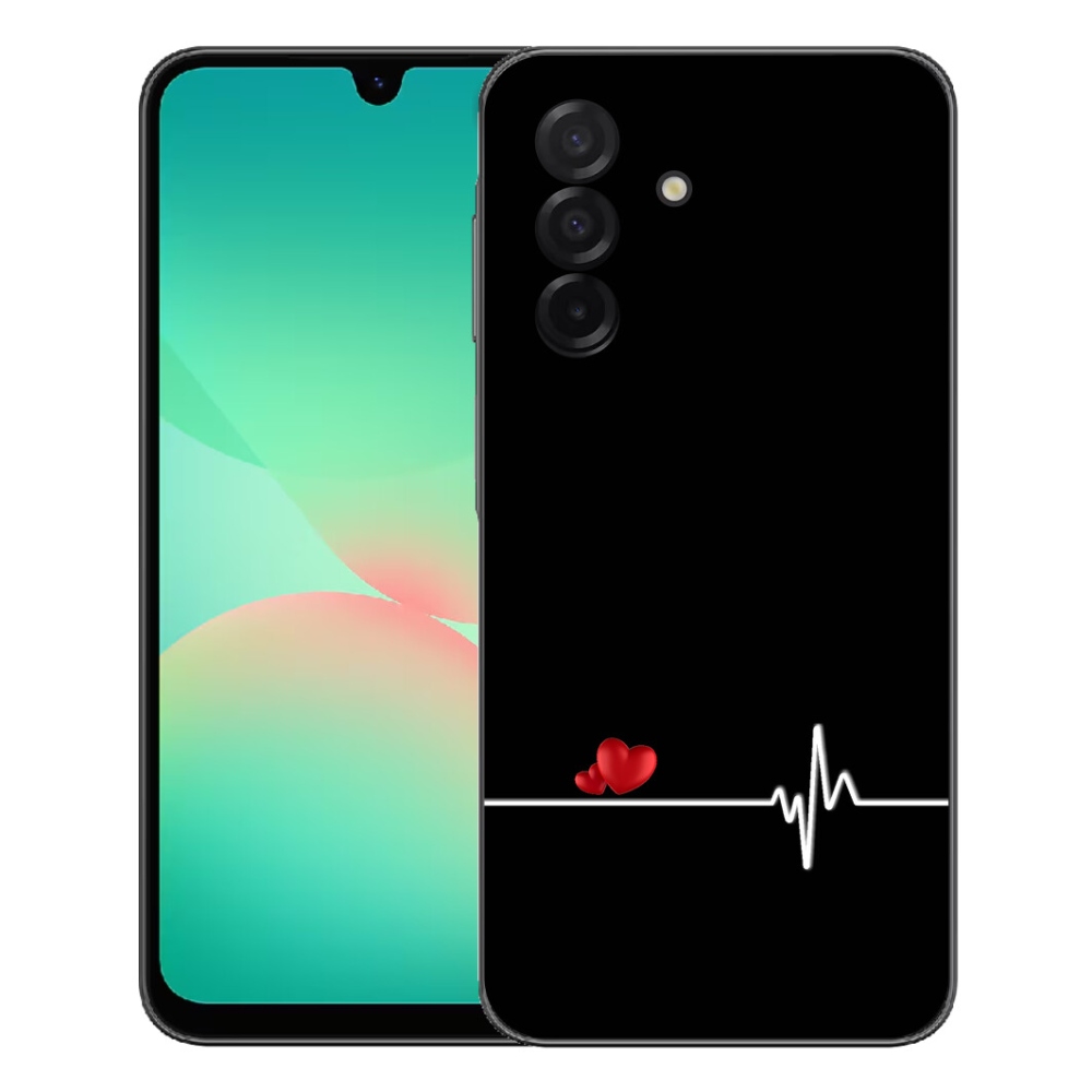 Gélový kryt mmCase na Samsung Galaxy A27 5G - srdce a tep čierne pozadie
