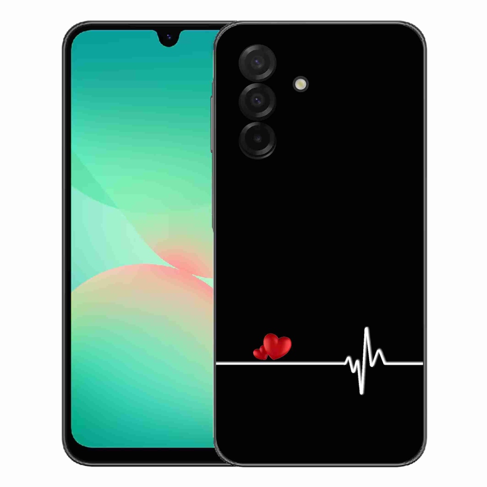 Gélový kryt mmCase na Samsung Galaxy A27 5G - srdce a tep čierne pozadie