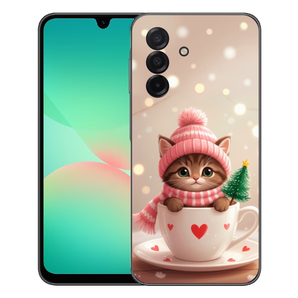 Gélový kryt mmCase na Samsung Galaxy A27 5G - vianočné mačiatko v hrnčeku