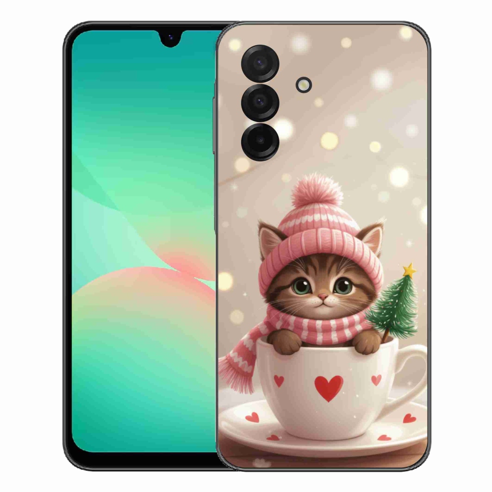 Gélový kryt mmCase na Samsung Galaxy A27 5G - vianočné mačiatko v hrnčeku