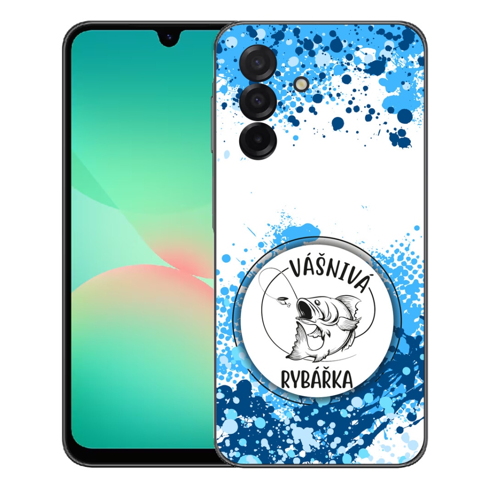 Gélový kryt mmCase na Samsung Galaxy A27 5G - vášnivá rybárka biele pozadie