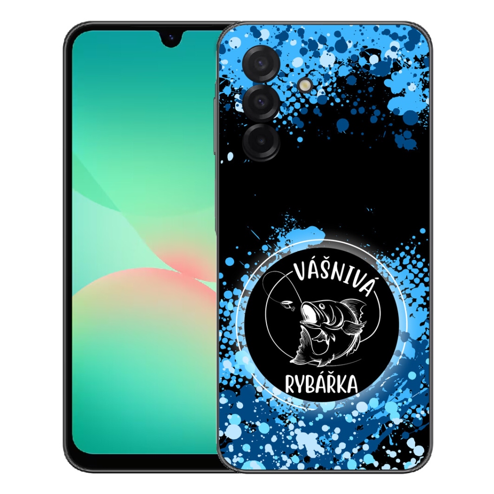 Gélový kryt mmCase na Samsung Galaxy A27 5G - vášnivá rybárka čierne pozadie