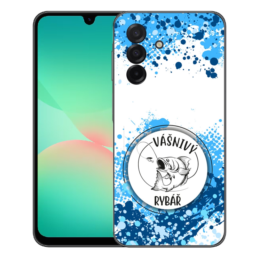 Gélový kryt mmCase na Samsung Galaxy A27 5G - vášnivý rybár biele pozadie