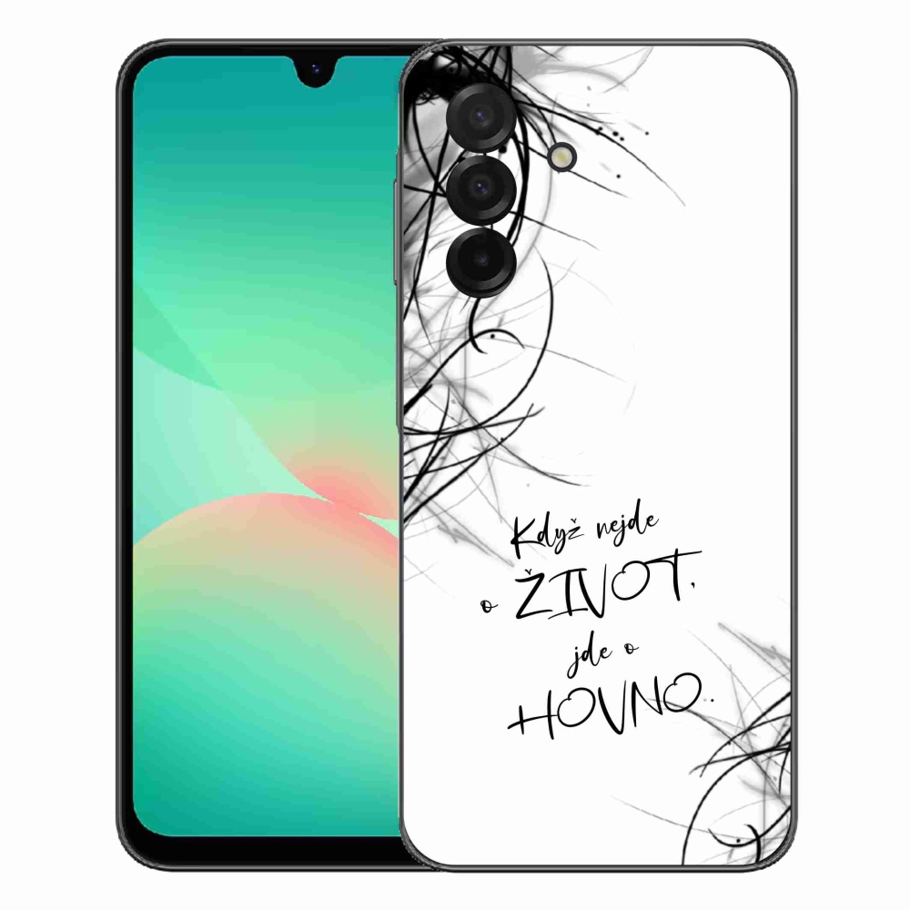 Gélový kryt mmCase na Samsung Galaxy A27 5G - vtipný text 16 biele pozadie