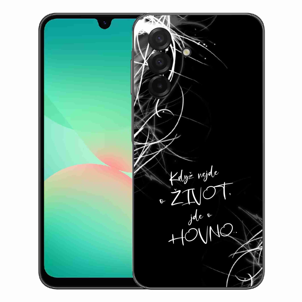 Gélový kryt mmCase na Samsung Galaxy A27 5G - vtipný text 16 čierne pozadie