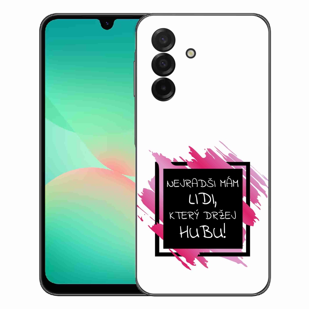 Gélový kryt mmCase na Samsung Galaxy A27 5G - vtipný text 7 čiernobiele pozadie
