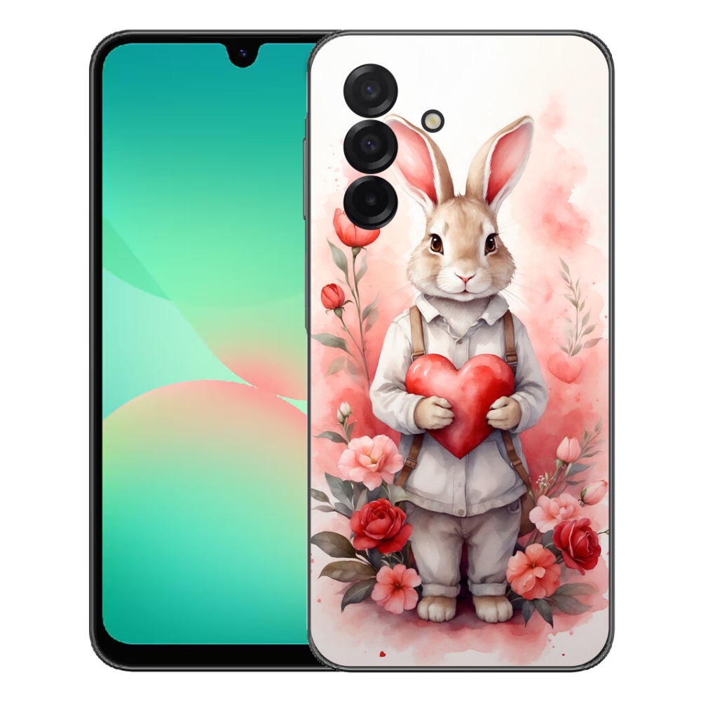 Gélový kryt mmCase na Samsung Galaxy A27 5G - zajac so srdiečkom