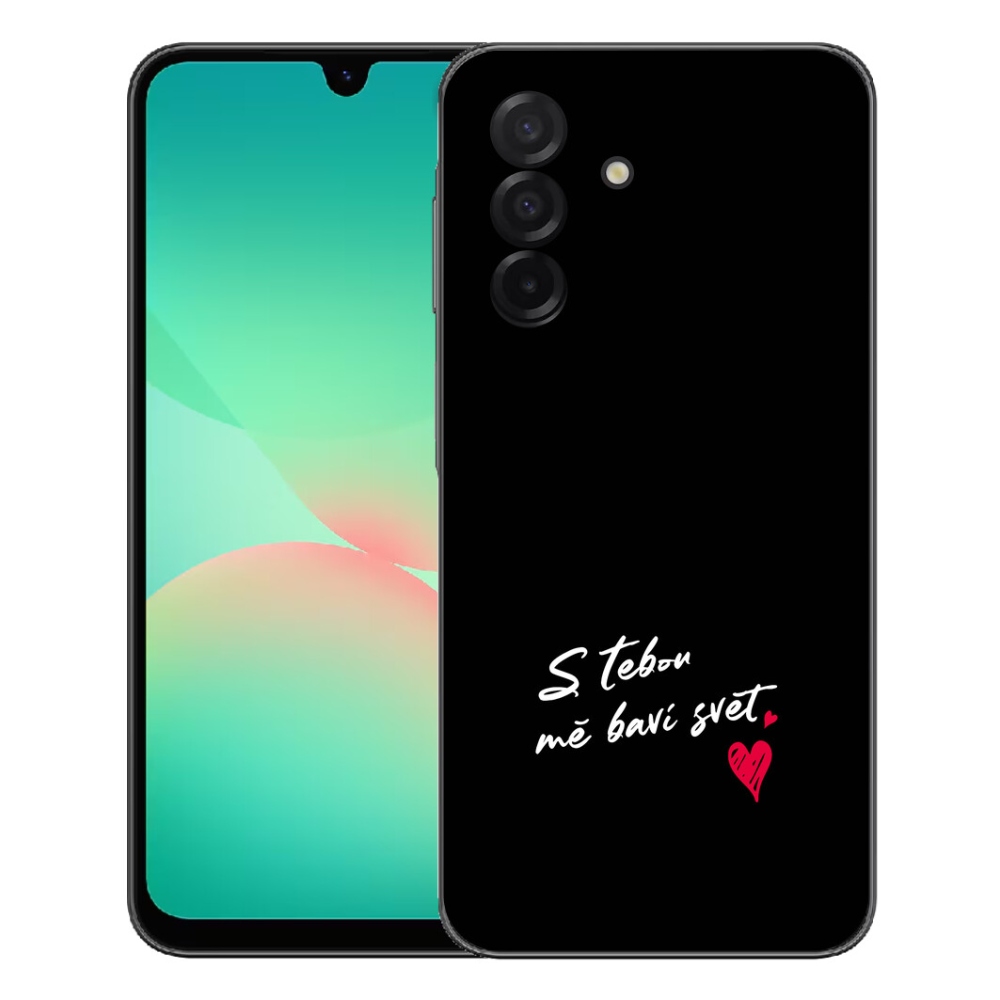 Gélový kryt mmCase na Samsung Galaxy A27 5G - zamilovaný text 1 čierne pozadie