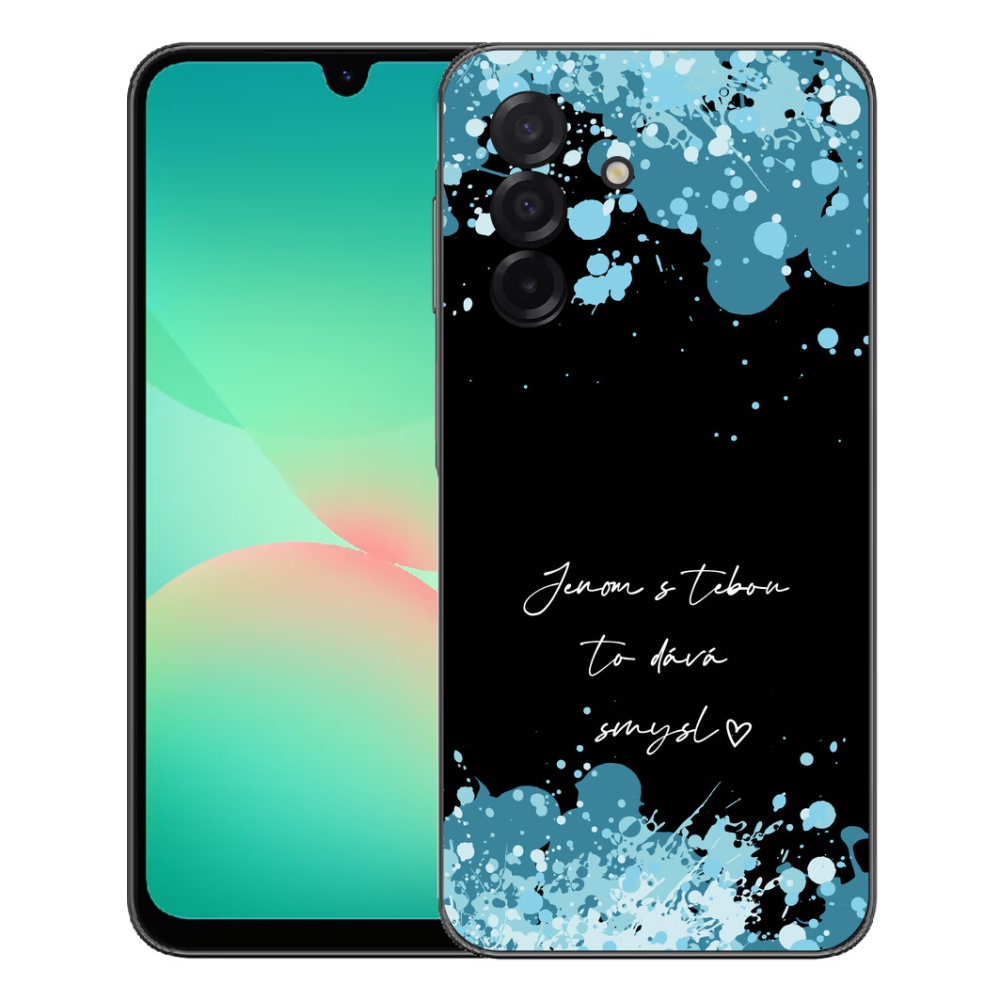 Gélový kryt mmCase na Samsung Galaxy A27 5G - zamilovaný text čierne pozadie