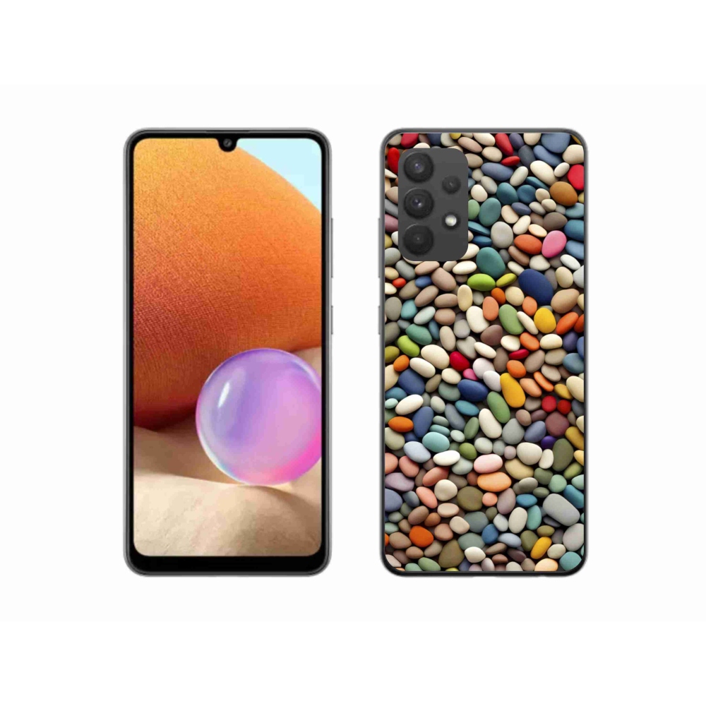 Gélový kryt mmCase na Samsung Galaxy A32 4G - farebné kamienky 2
