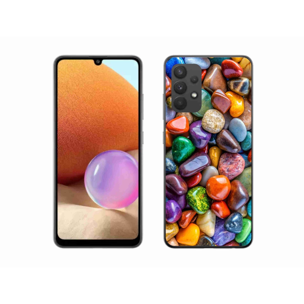 Gélový kryt mmCase na Samsung Galaxy A32 4G - farebné kamienky