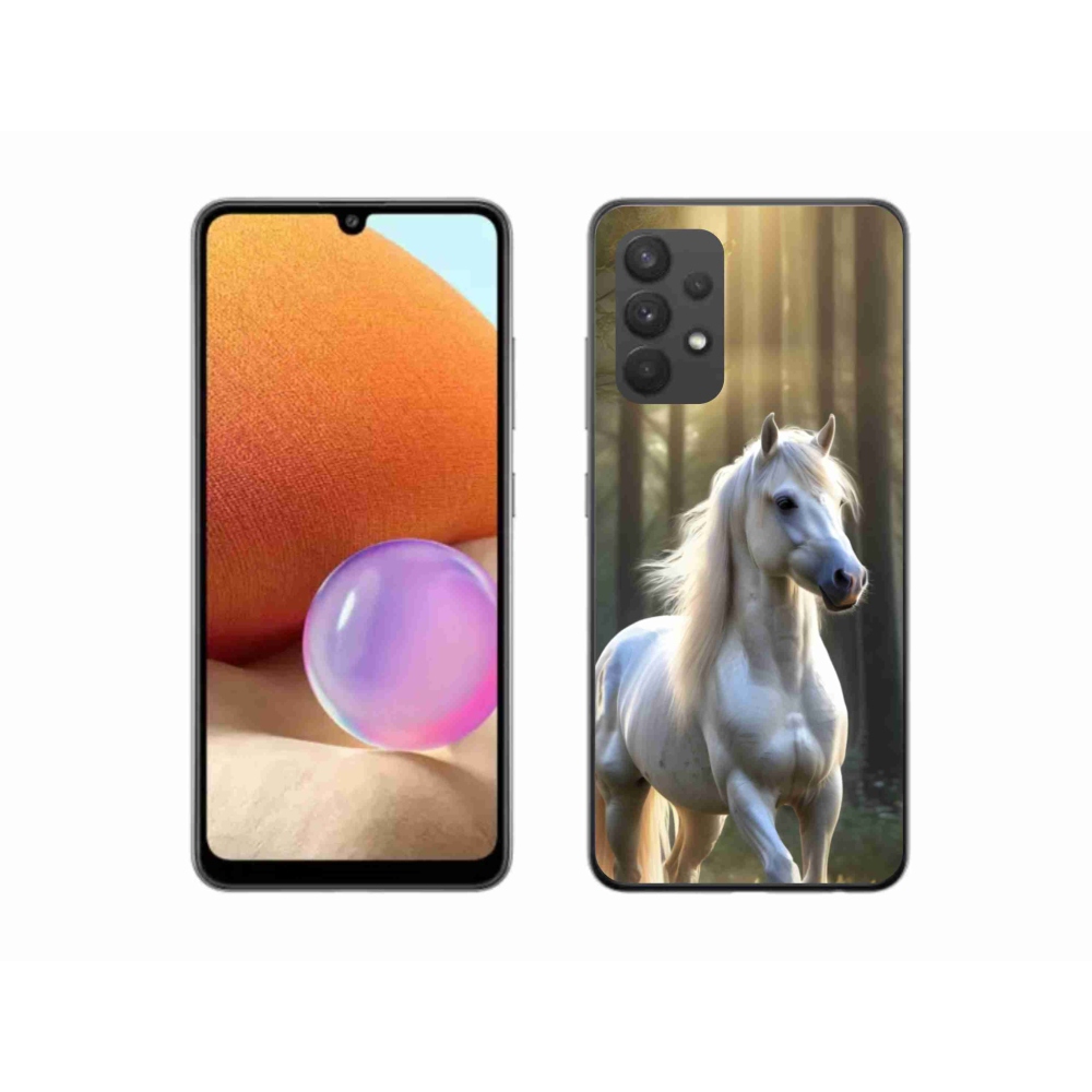 Gélový kryt mmCase na Samsung Galaxy A32 4G - biely kôň 3