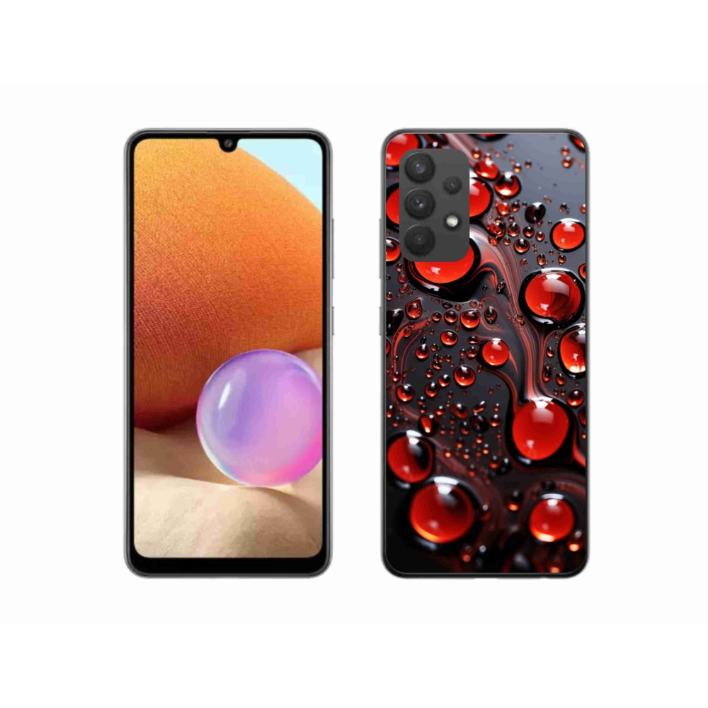 Gélový kryt mmCase na Samsung Galaxy A32 4G - červené kvapky 2