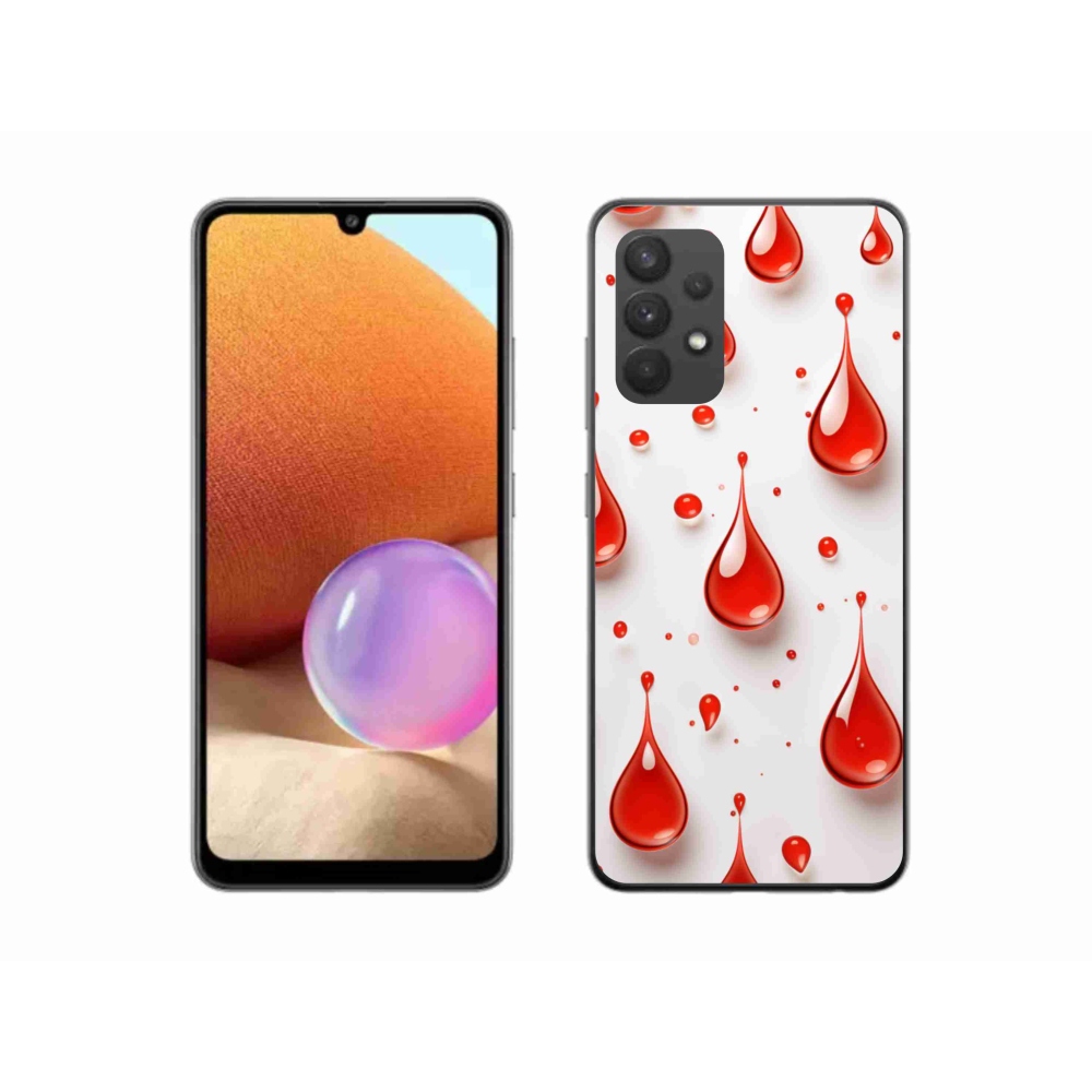 Gélový kryt mmCase na Samsung Galaxy A32 4G - červené kvapky