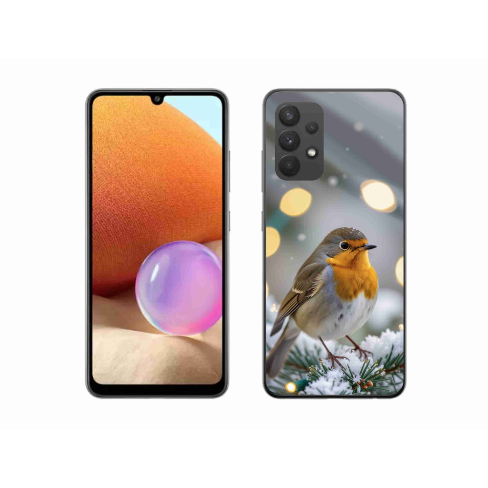 Gélový kryt mmCase na Samsung Galaxy A32 4G - červienka v zime