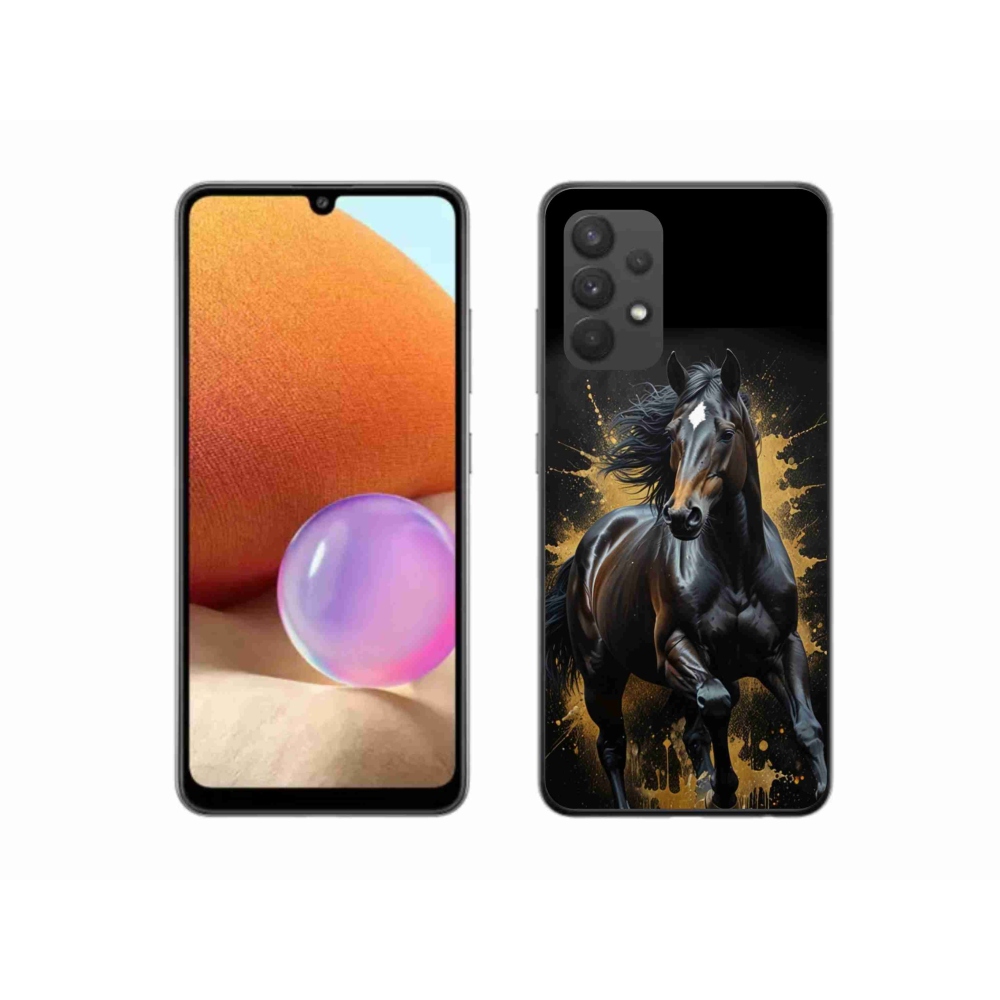 Gélový kryt mmCase na Samsung Galaxy A32 4G - elegantný čierny žrebec
