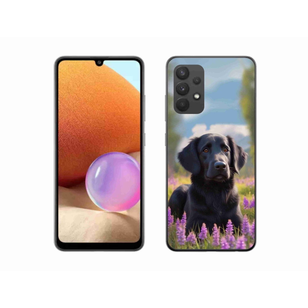 Gélový kryt mmCase na Samsung Galaxy A32 4G - elegantný čierny retriever