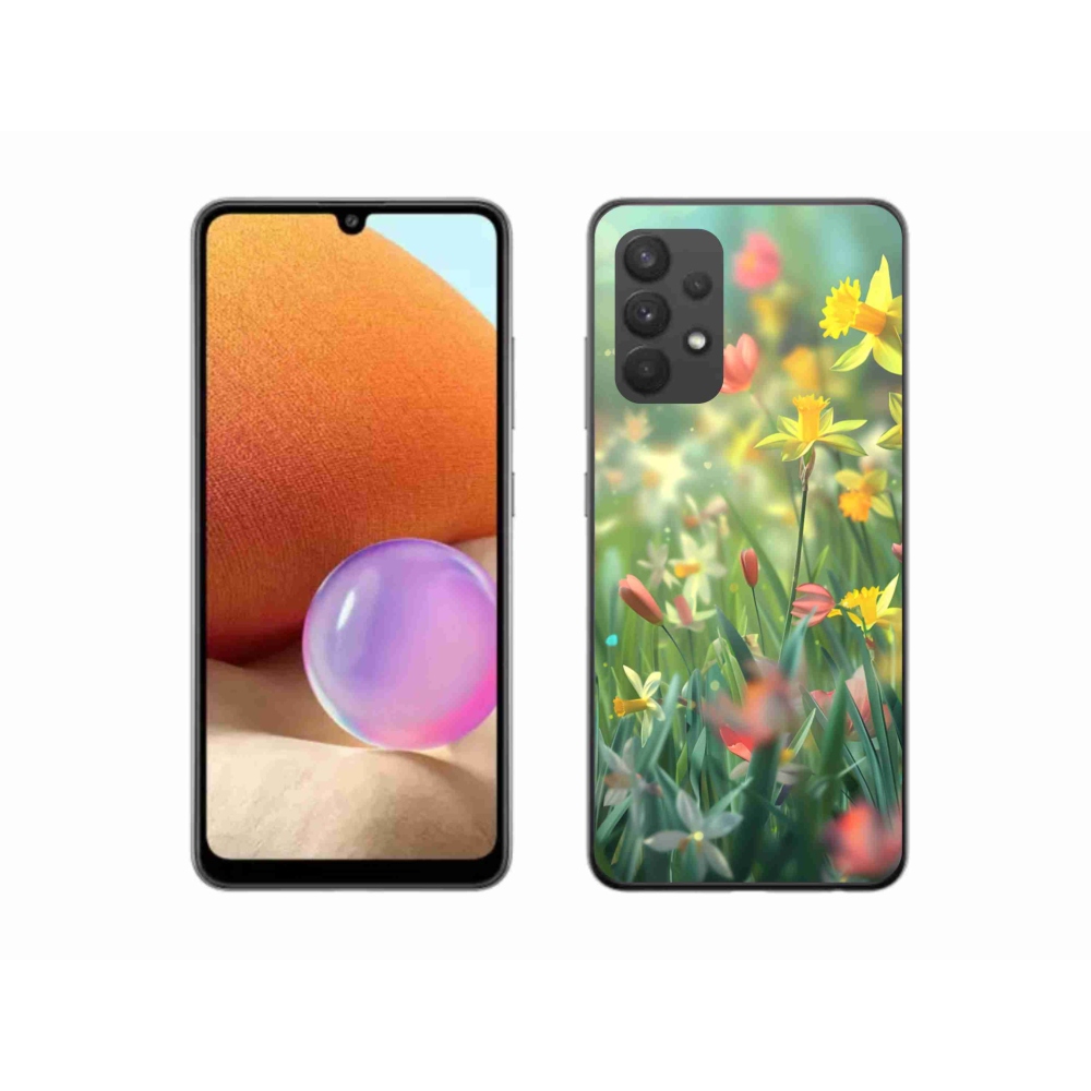Gélový kryt mmCase na Samsung Galaxy A32 4G - jarné kvety
