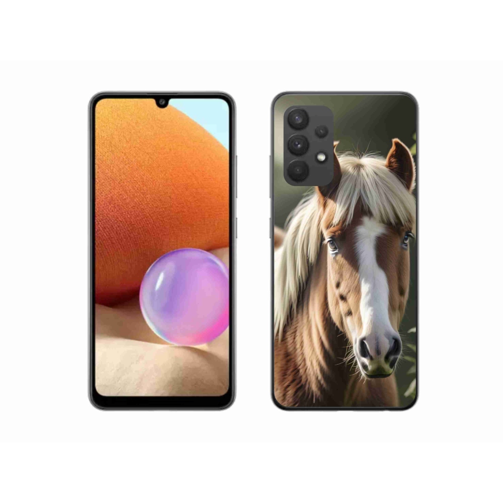 Gélový kryt mmCase na Samsung Galaxy A32 4G - kôň so svetlou hrivou