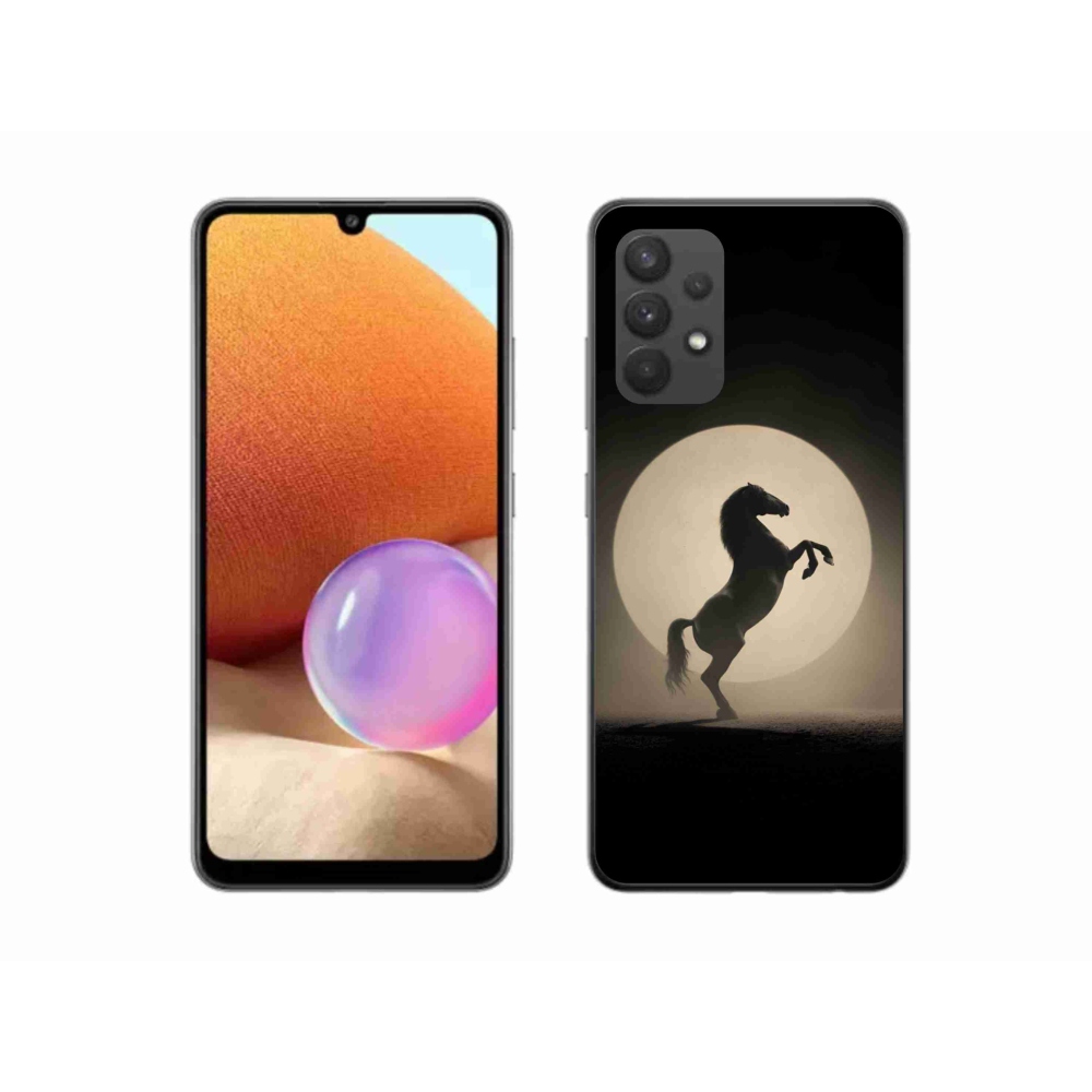 Gélový kryt mmCase na Samsung Galaxy A32 4G - kôň v siluete
