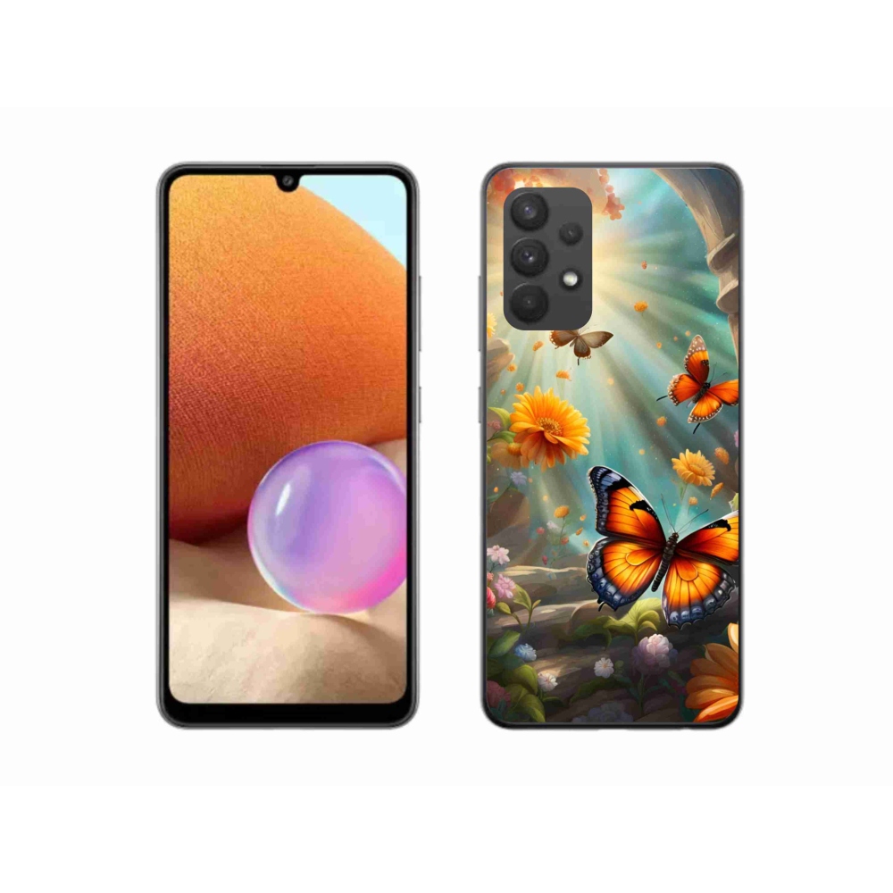Gélový kryt mmCase na Samsung Galaxy A32 4G - motýlia záhrada 2