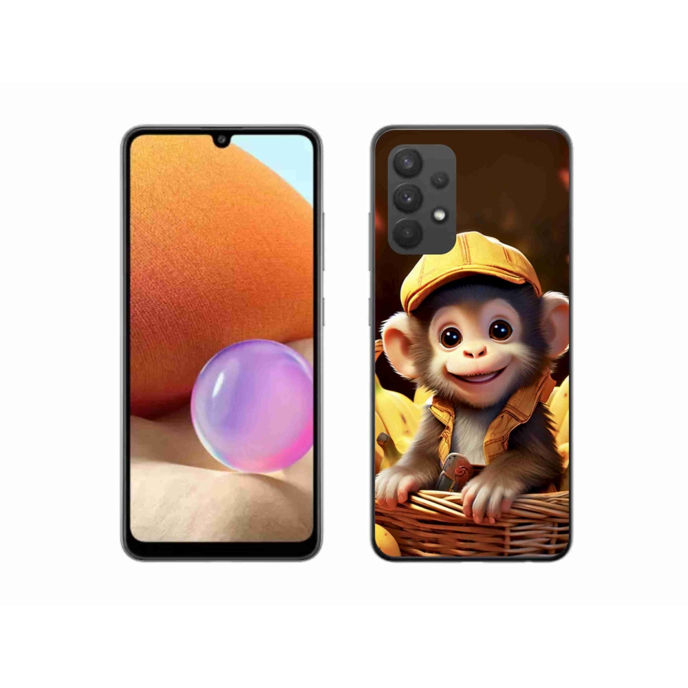 Gélový kryt mmCase na Samsung Galaxy A32 4G - opice v košíku