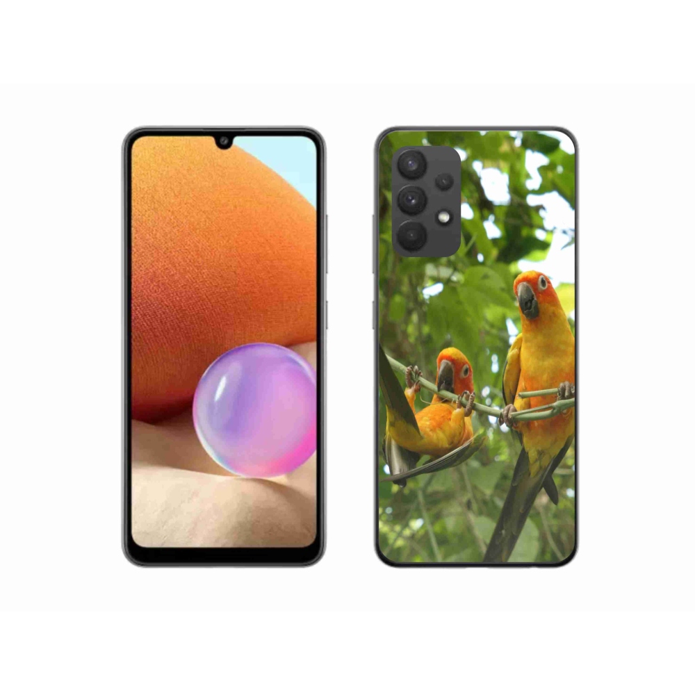 Gélový kryt mmCase na Samsung Galaxy A32 4G - papagáje aratingy