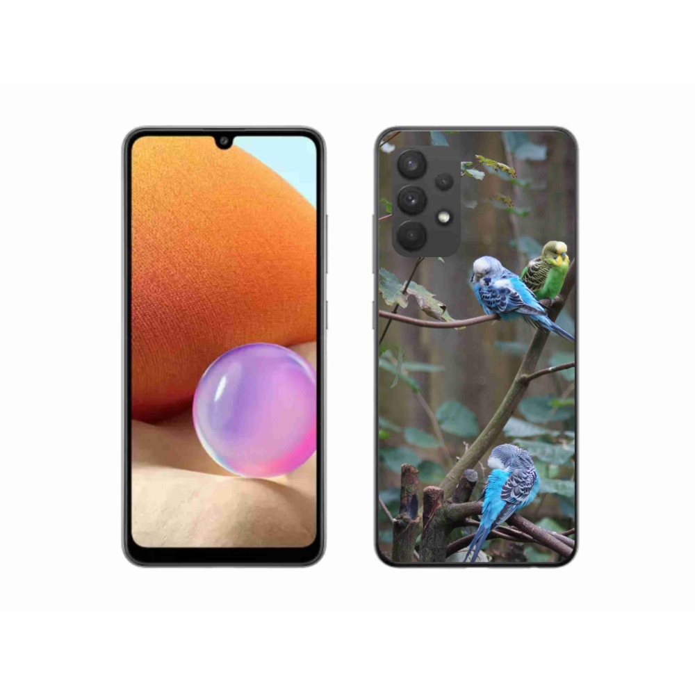 Gélový kryt mmCase na Samsung Galaxy A32 4G - papagáje na vetve