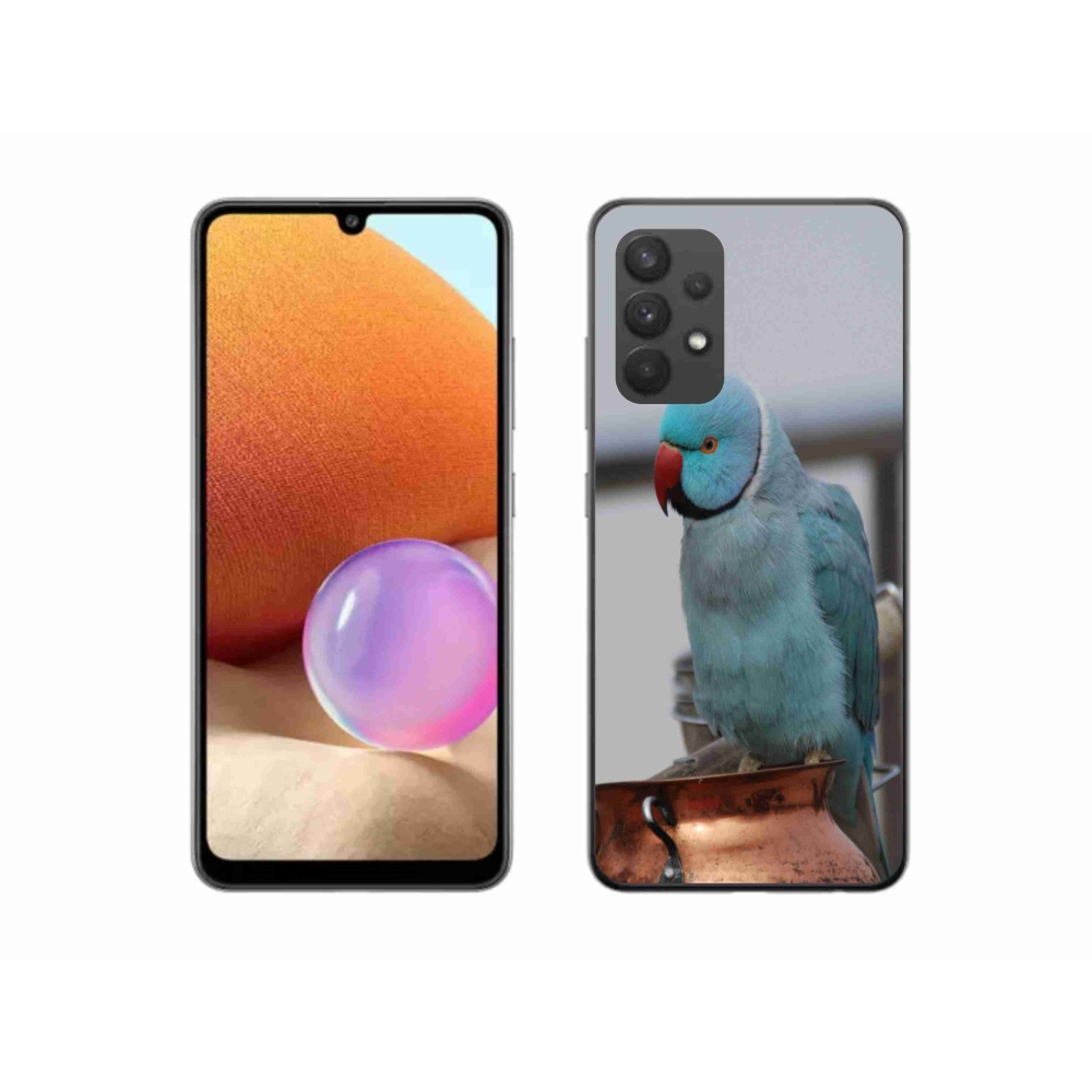 Gélový kryt mmCase na Samsung Galaxy A32 4G - papagáj alexander modrý