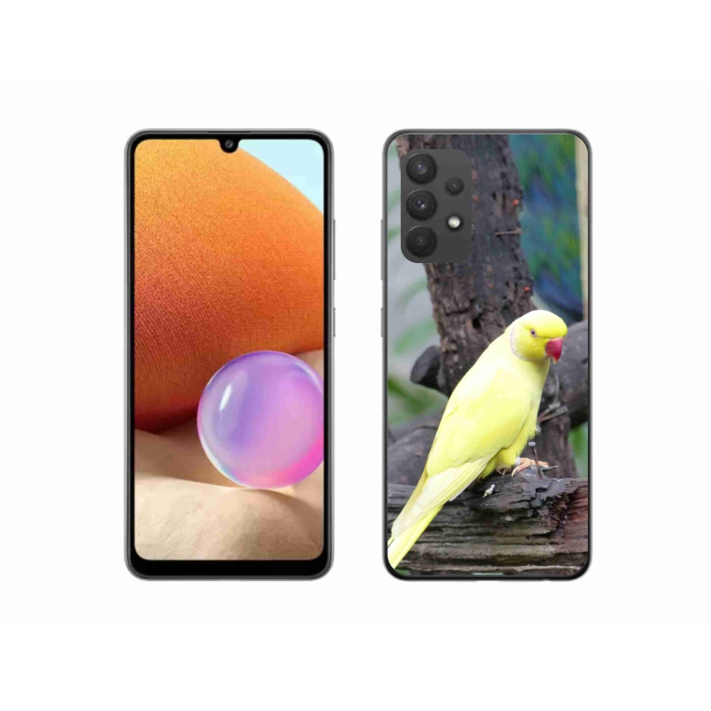 Gélový kryt mmCase na Samsung Galaxy A32 4G - papagáj alexander žltý