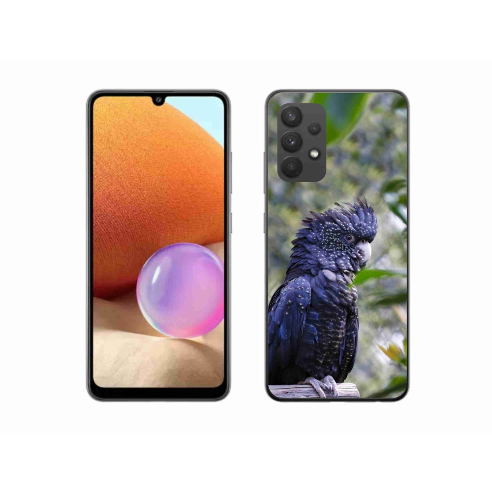 Gélový kryt mmCase na Samsung Galaxy A32 4G - papagáj kakadu čierny