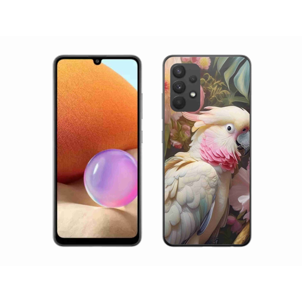 Gélový kryt mmCase na Samsung Galaxy A32 4G - papagáj kakadu ružový 2