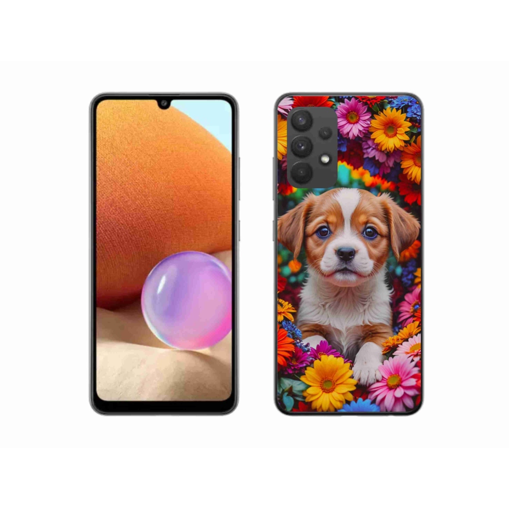 Gélový kryt mmCase na Samsung Galaxy A32 4G - roztomilé šteňa