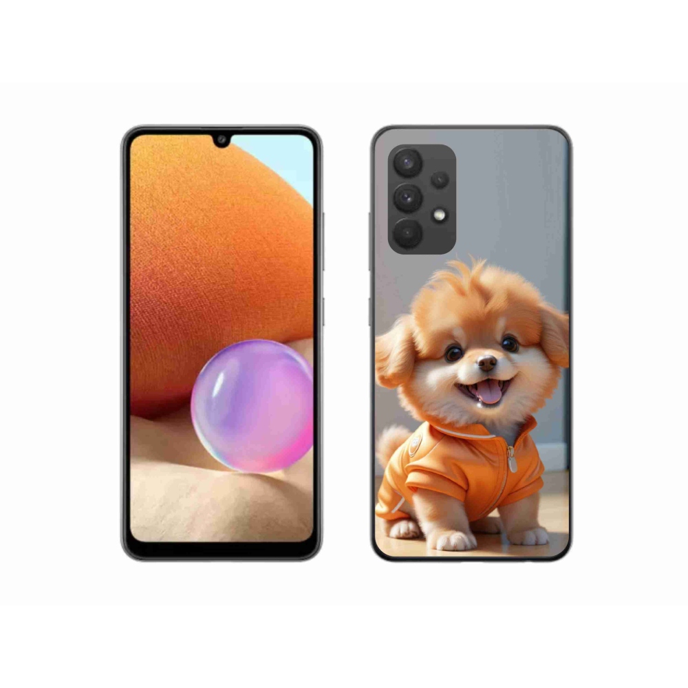 Gélový kryt mmCase na Samsung Galaxy A32 4G - roztomilý pomeranian v mikine