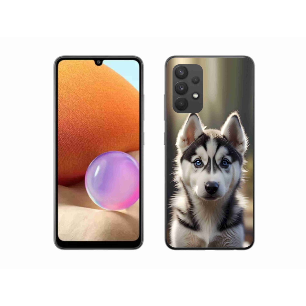 Gélový kryt mmCase na Samsung Galaxy A32 4G - roztomilý sibírsky husky