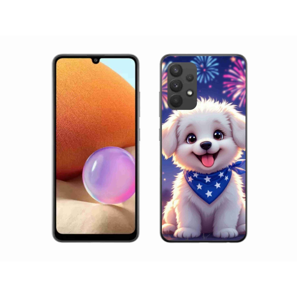 Gélový kryt mmCase na Samsung Galaxy A32 4G - slávnostné šteňa