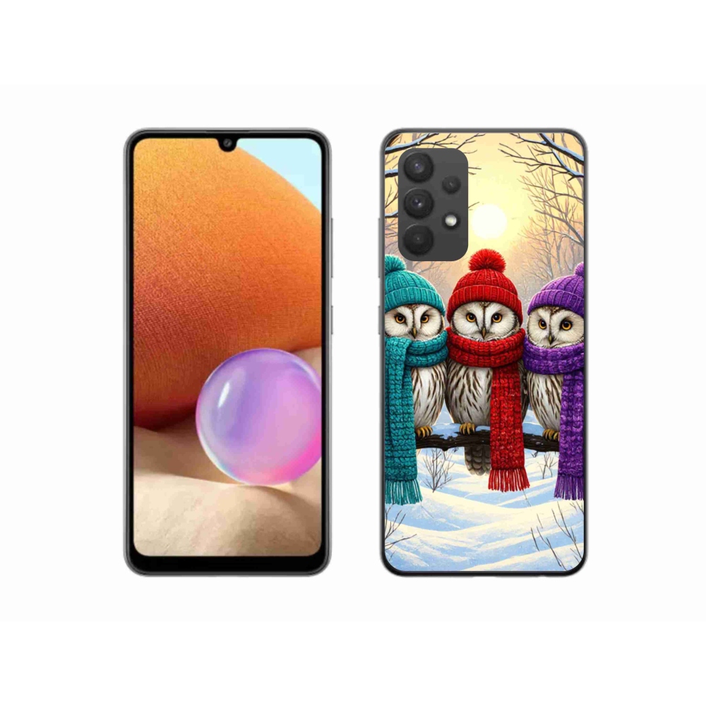 Gélový kryt mmCase na Samsung Galaxy A32 4G - soví priatelia