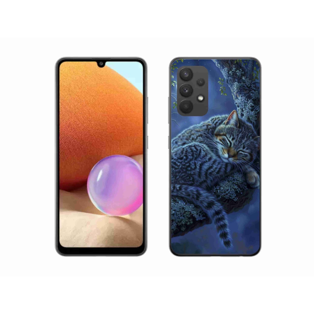 Gélový kryt mmCase na Samsung Galaxy A32 4G - spiaca mačka