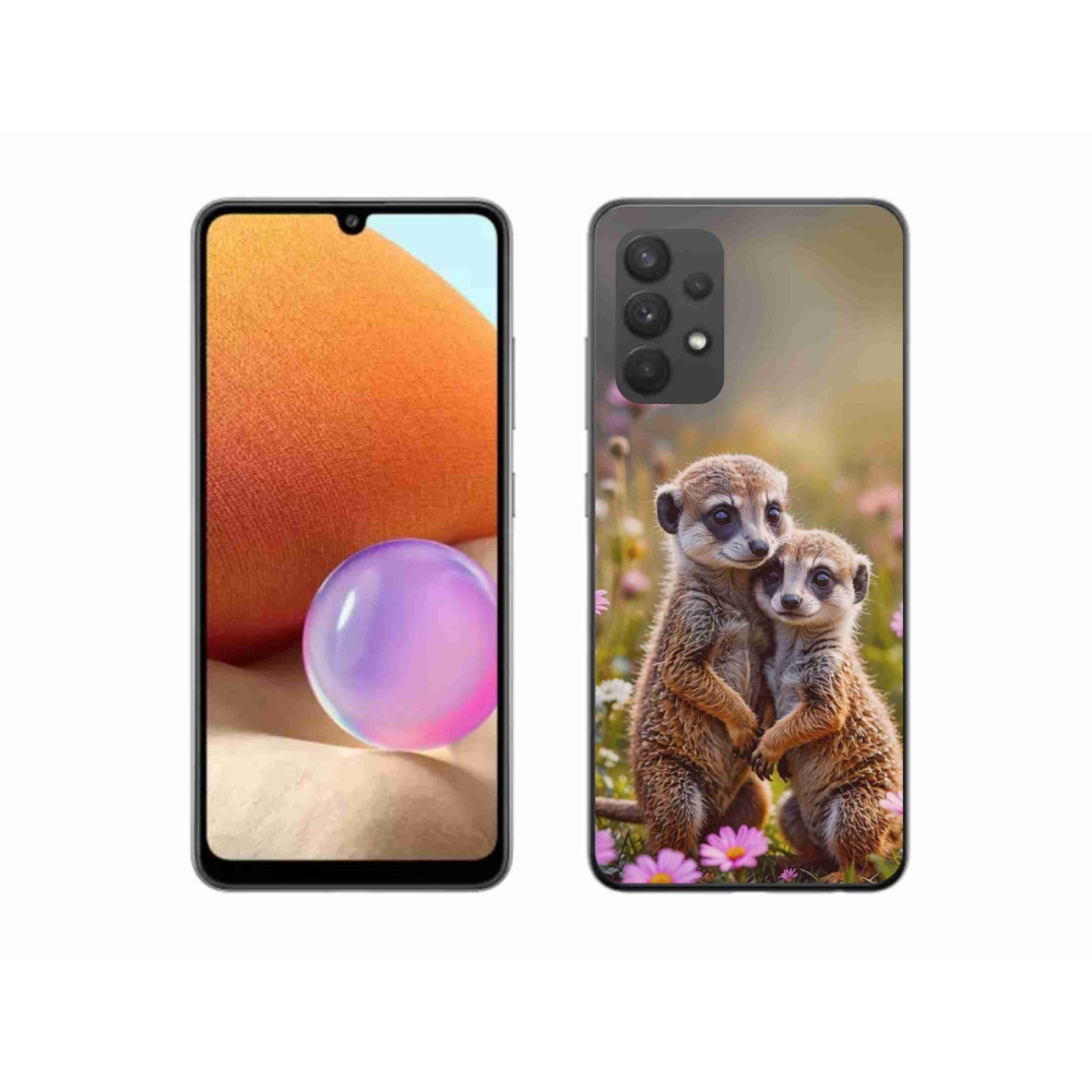 Gélový kryt mmCase na Samsung Galaxy A32 4G - surikatí duo