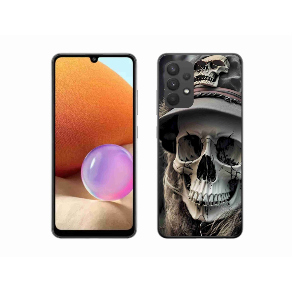 Gélový kryt mmCase na Samsung Galaxy A32 4G - temná lebka